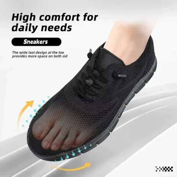 ⚡Men's 2 Black Mesh Casual Walking Business Oxfords Work Lightweight Sneakers - Picture 6 of 7